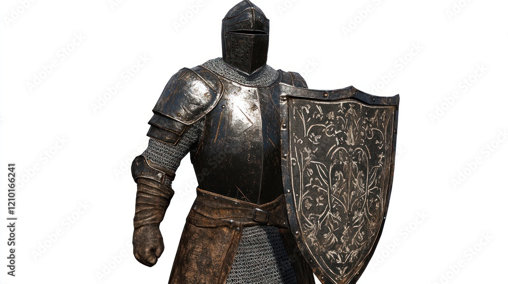 Medieval knight, armor, shield, battlefield, game asset Medieval knight, armor, shield, battlefield, game asset