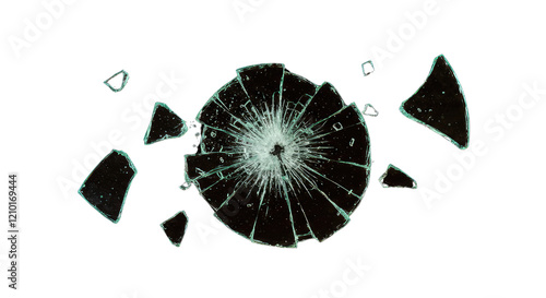  Broken Glass Pieces PNG Isolated on Transparent Background photo