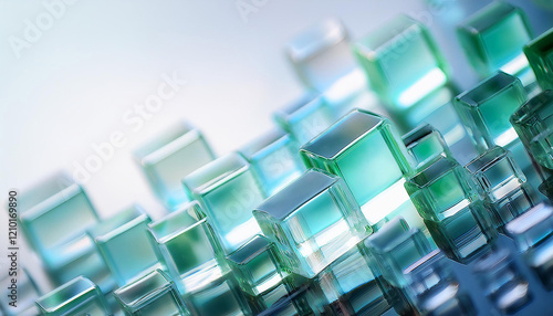 Turquoise glass cube background