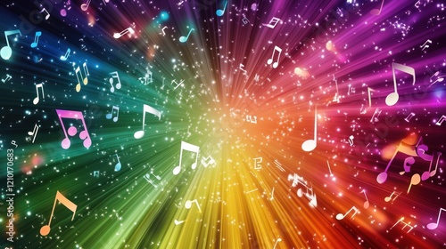 Colorful Music Notes Background