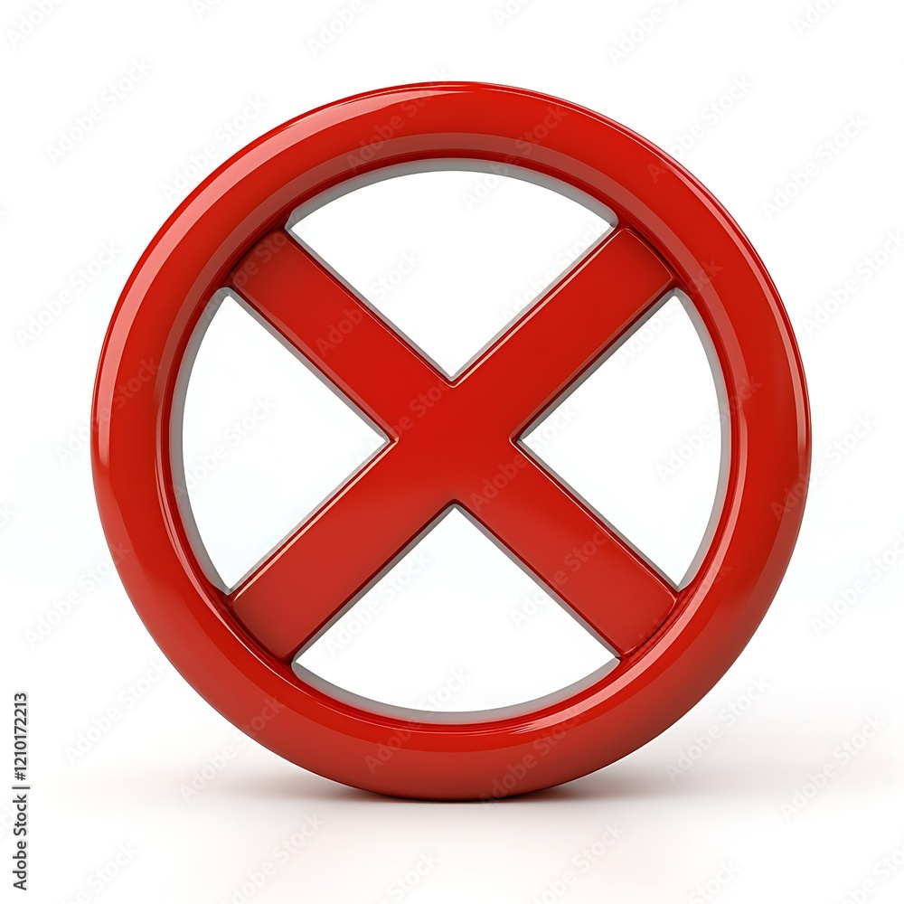 Red Crossed Circle Icon on White Background Graphic Design Digital Art Minimalistic View Red Crossed Circle Icon on White Background Graphic Design Digital Art Minimalistic View
