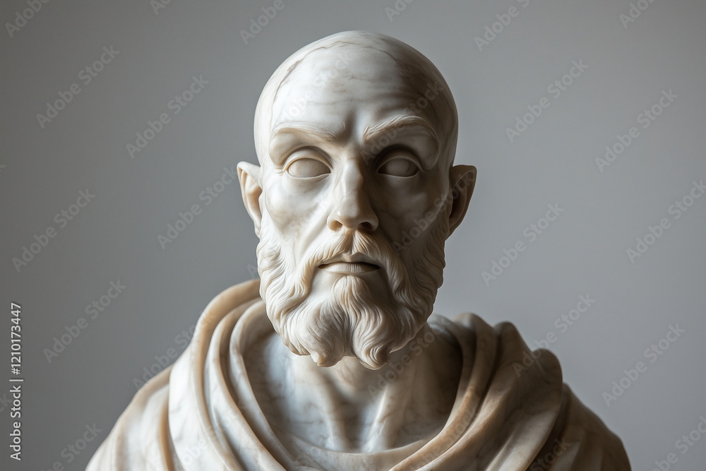 portrait of the marble statue of the sage portrait of the marble statue of the sage