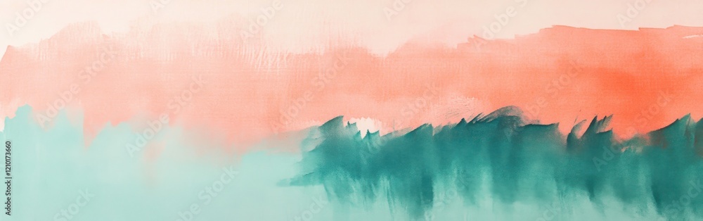 Blending hues of teal and coral create a soft abstract expression of tranquility in a gentle gradient Blending hues of teal and coral create a soft abstract expression of tranquility in a gentle gradient