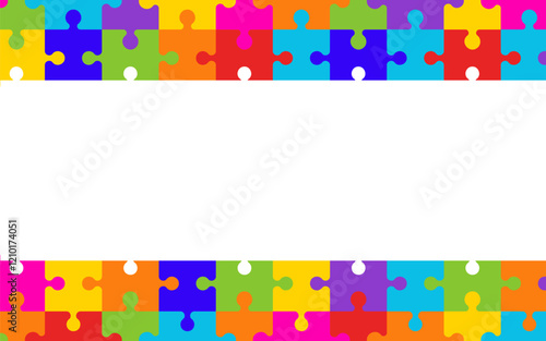 Colorful autism awareness puzzle background
