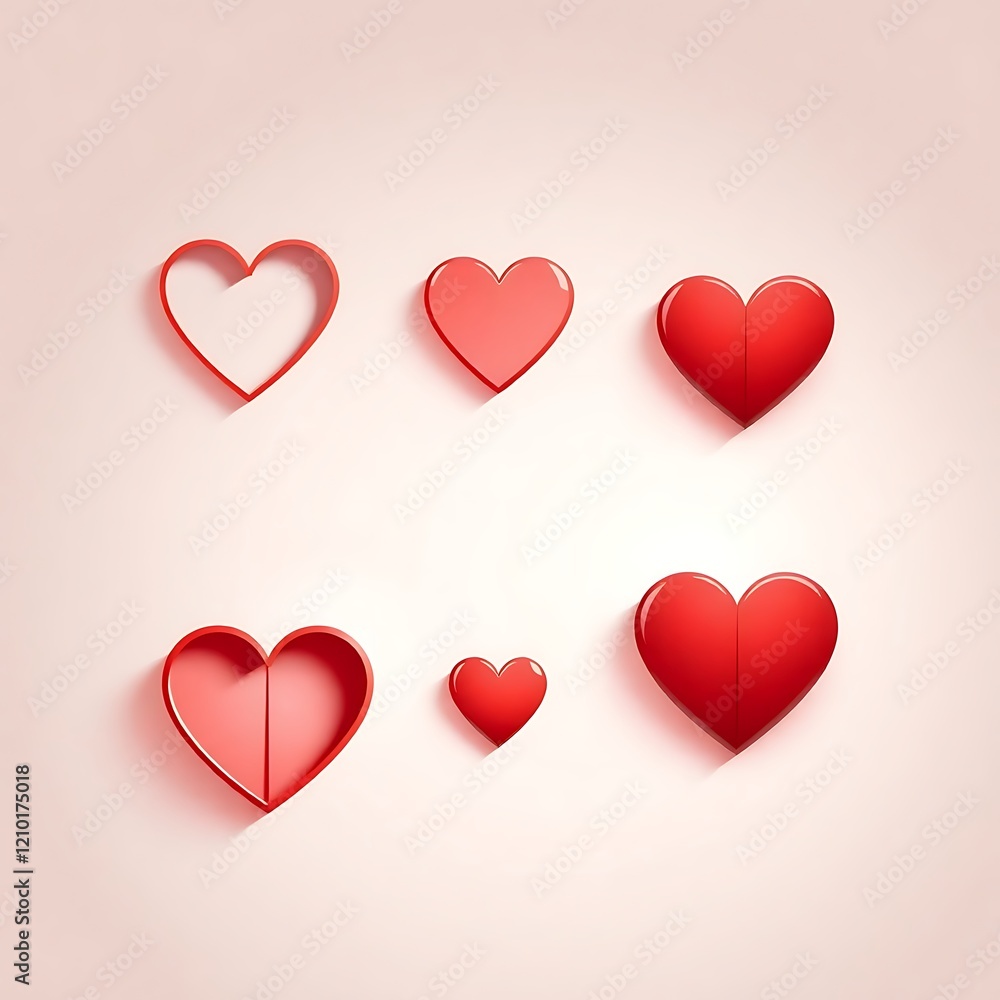 Romantic Heart Icons Collection Vector Design Set Romantic Heart Icons Collection Vector Design Set