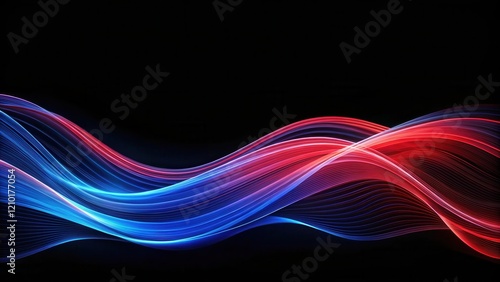 Abstract Blue and Red Energy Wave Background Design