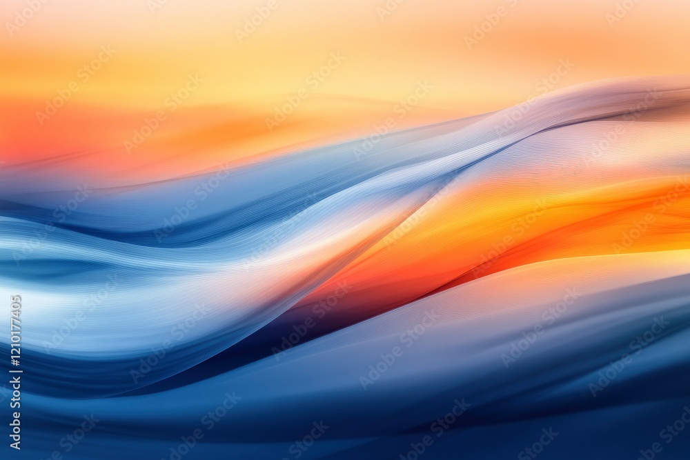 Abstract Blue and Orange Wave Art: Serene, Swirling Hues Abstract Blue and Orange Wave Art: Serene, Swirling Hues