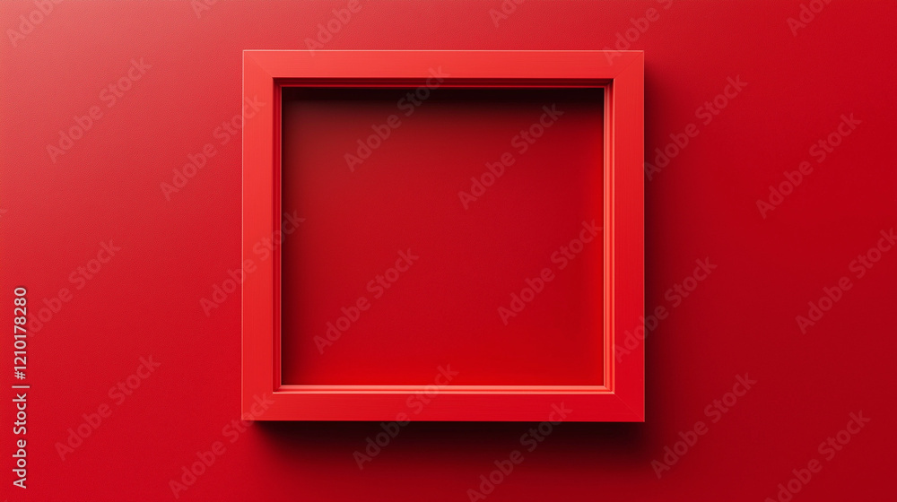 Fototapeta premium amazing red frame on shiny red background