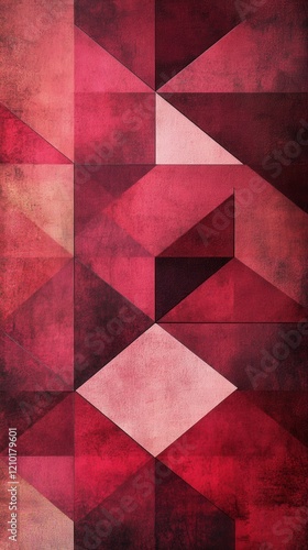 Wallpaper Mural Textured geometric pattern showcasing deep shades of red and pink with a modern artistic flair for contemporary design aesthetics Torontodigital.ca