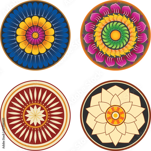 Color full Lotus vector design, Sri Lanka style