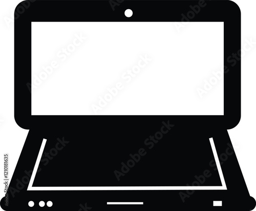 Laptop computer icon with white  background