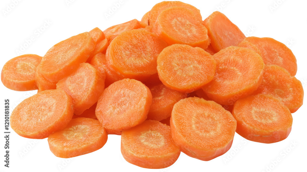 Sliced carrot, isolated on transparent background Sliced carrot, isolated on transparent background