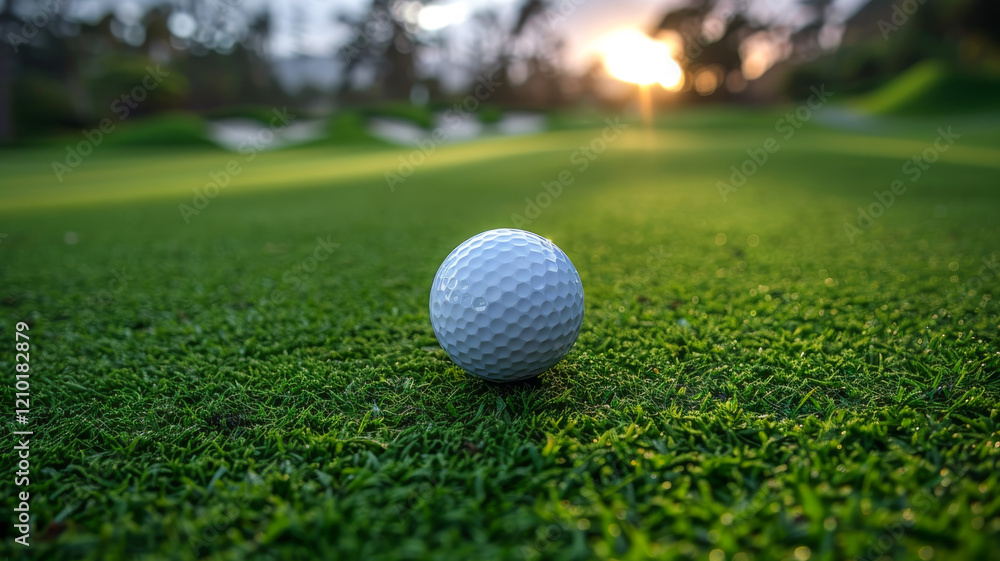 Golf ball on the green.