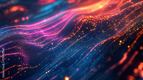 Wallpaper Mural Abstract Wavy Lines of Colorful Lights Torontodigital.ca