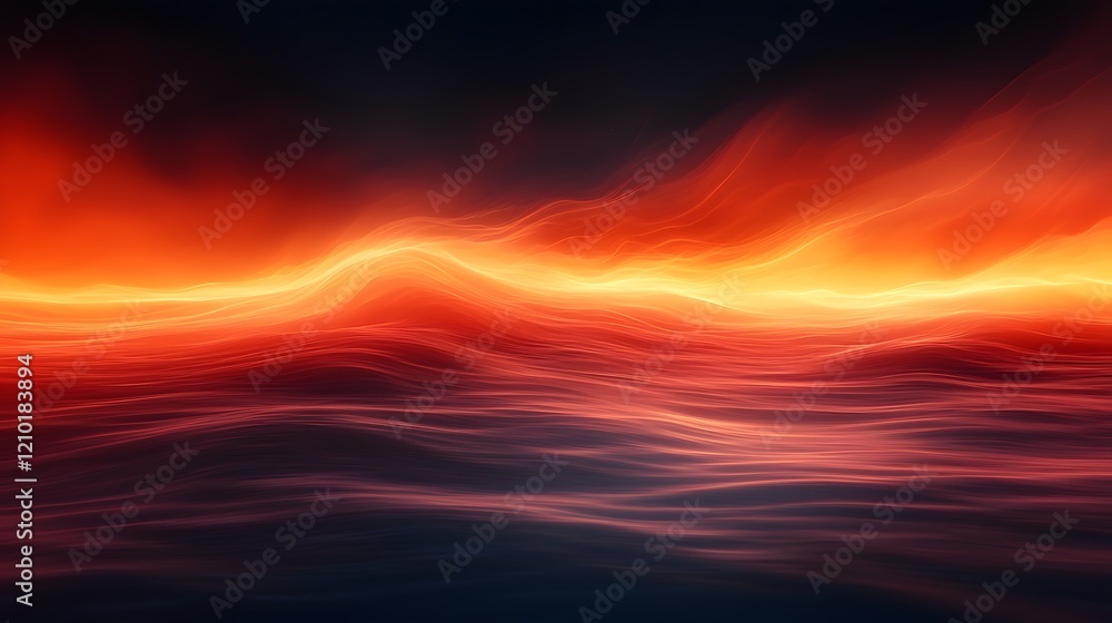 A captivating abstract background featuring a dynamic flow of glowing horizontal stripes against a dark fiery gradient in shades of orange and black creating a mesmerizing and otherworldly atmosphere A captivating abstract background featuring a dynamic flow of glowing horizontal stripes against a dark fiery gradient in shades of orange and black creating a mesmerizing and otherworldly atmosphere