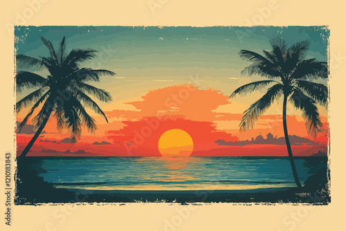 sunset on the beach