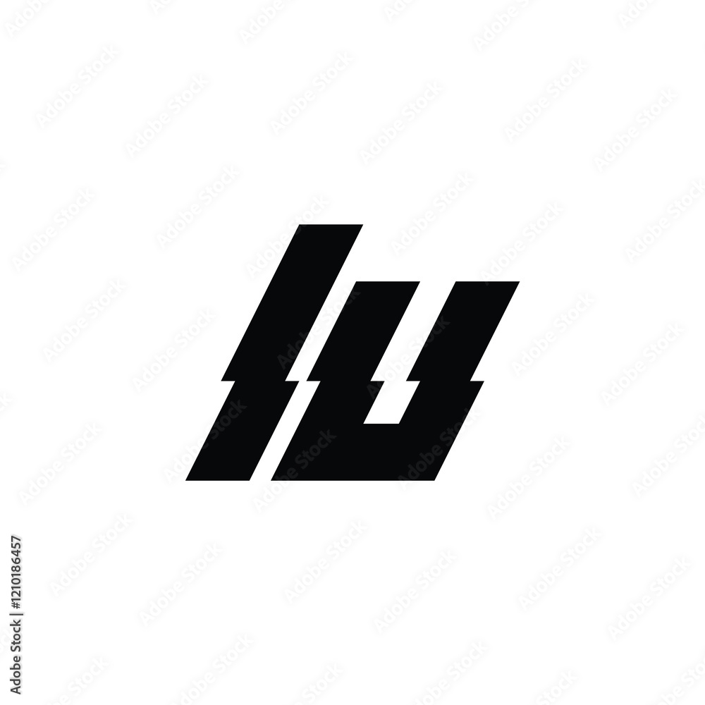Obraz premium LU monogram logo design letter text name symbol monochrome logotype alphabet character simple logo