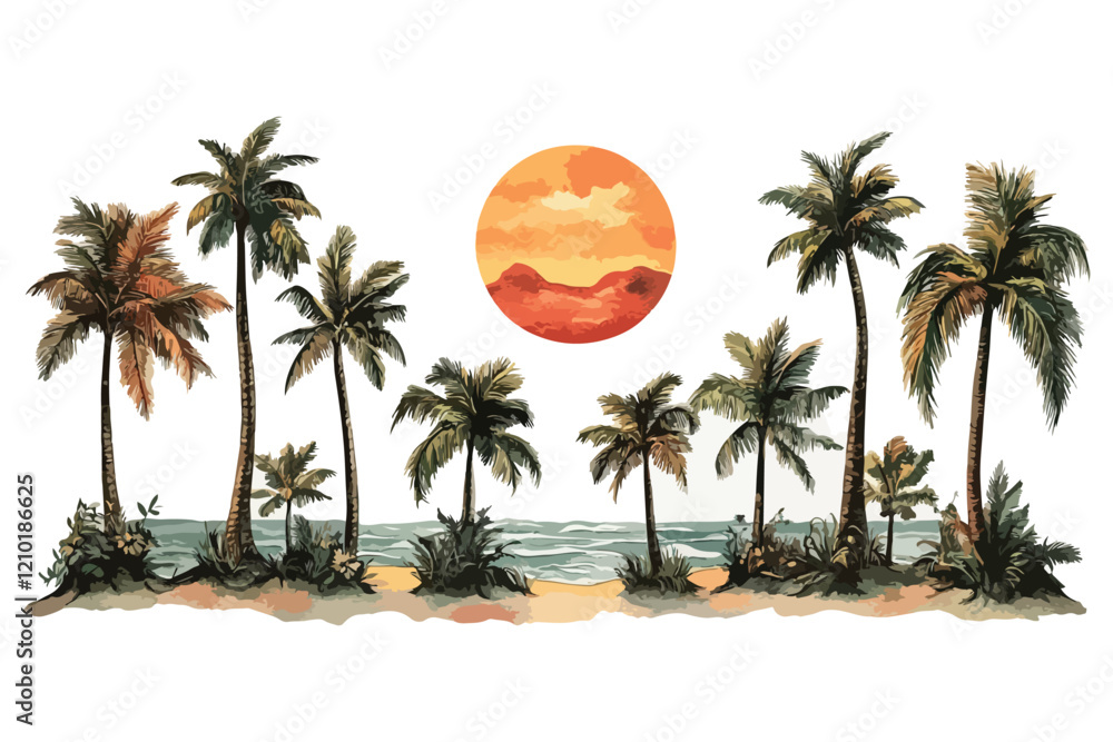 palm trees on the beach palm trees on the beach