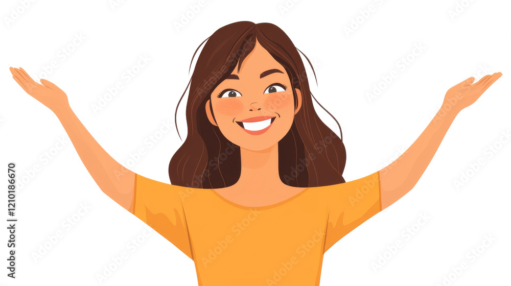 Smiling woman nodding with a pleased expression, isolated on transparent background Smiling woman nodding with a pleased expression, isolated on transparent background