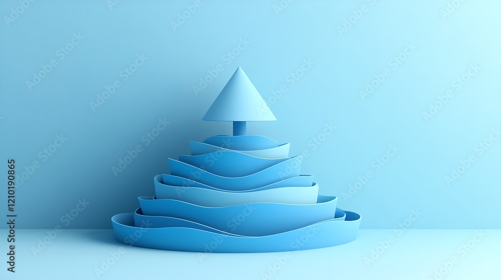Abstract Blue Wave Christmas Tree Design Abstract Blue Wave Christmas Tree Design