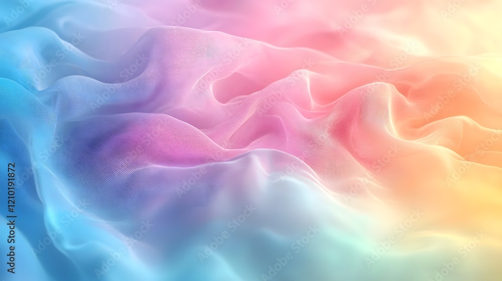 Fototapeta premium Smooth pastel gradient banner design with light blue pink and rainbow hues creating a soft and blurred aesthetic for a captivating and soothing digital background