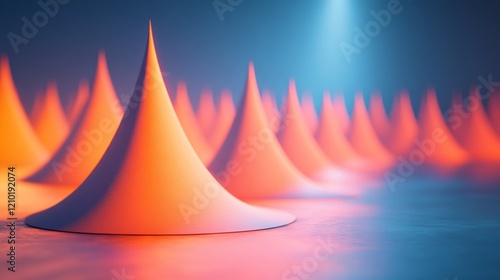 Abstract Conical Forms Illuminated By Soft Light