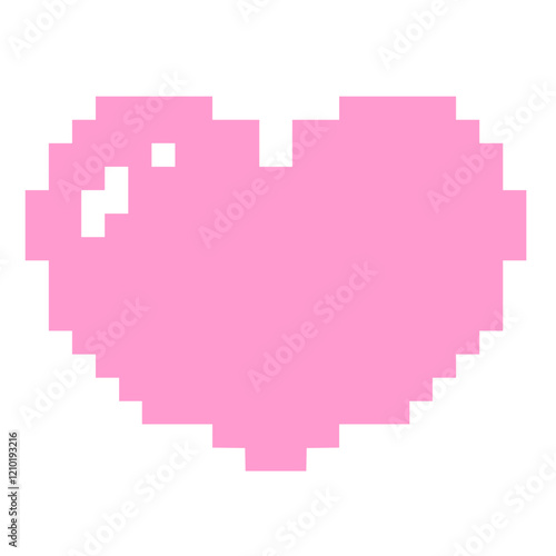 Cute Pastel Vector Illustration Kawaii Pixel Heart Sticker