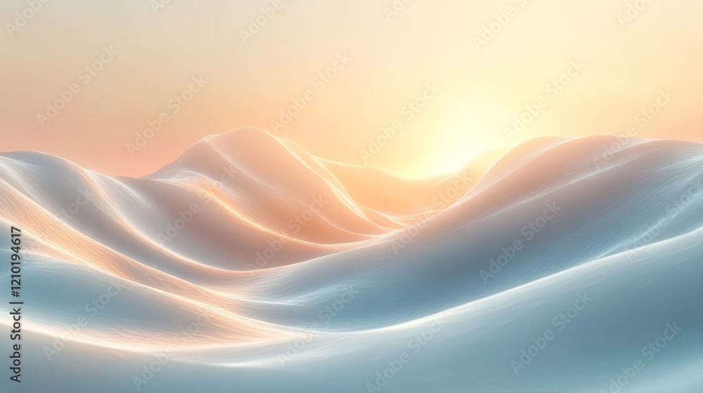 Fototapeta premium Serene Pastel Hills Sunset Landscape View