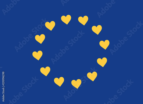 Drapeau Europe cœur