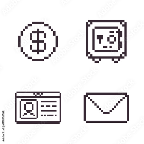 bundle business set pixel art 