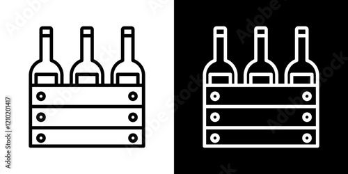 Box of wine vector icon in thin line style