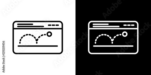 Bounce rate icons set in black filled and stroke line style