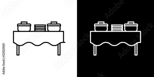 Buffet vector icon in thin line style