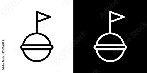 Buoy vector icon in thin line style