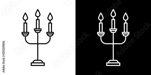 Candelabra vector icon in thin line style