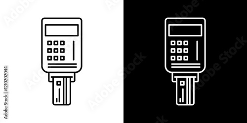 Card machine vector icon in thin line style