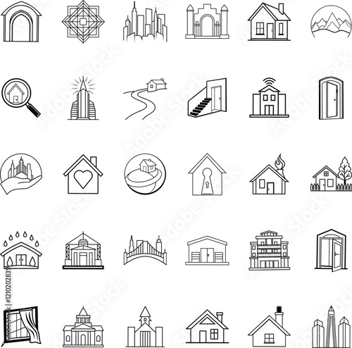 House Icons Architecture, Cityscapes, Homes, and Doors