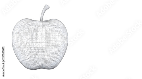 Wireframe Apple  3D Model  Fruit  Mesh  Graphic Design  Technology  Food Illustration