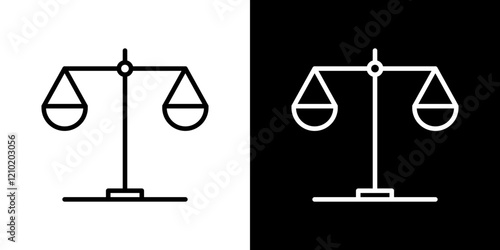 Compare vector icon in thin line style