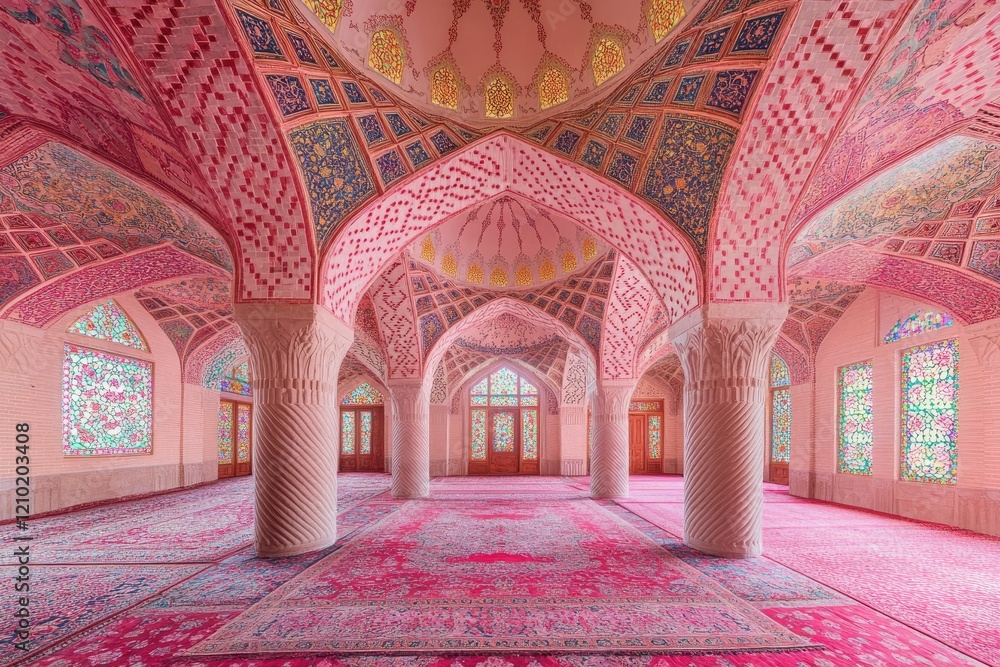 Obraz premium Pink Mosque Interior Architecture Stunning Design