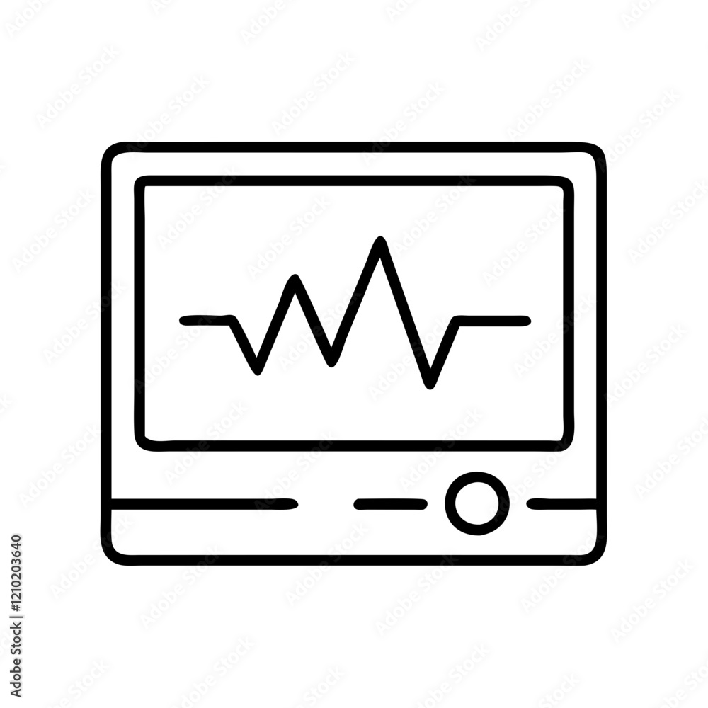 ecg monitor icon, ecg monitor line art - simple line art of ecg monitor, perfect for ecg monitor logos and icons ecg monitor icon, ecg monitor line art - simple line art of ecg monitor, perfect for ecg monitor logos and icons