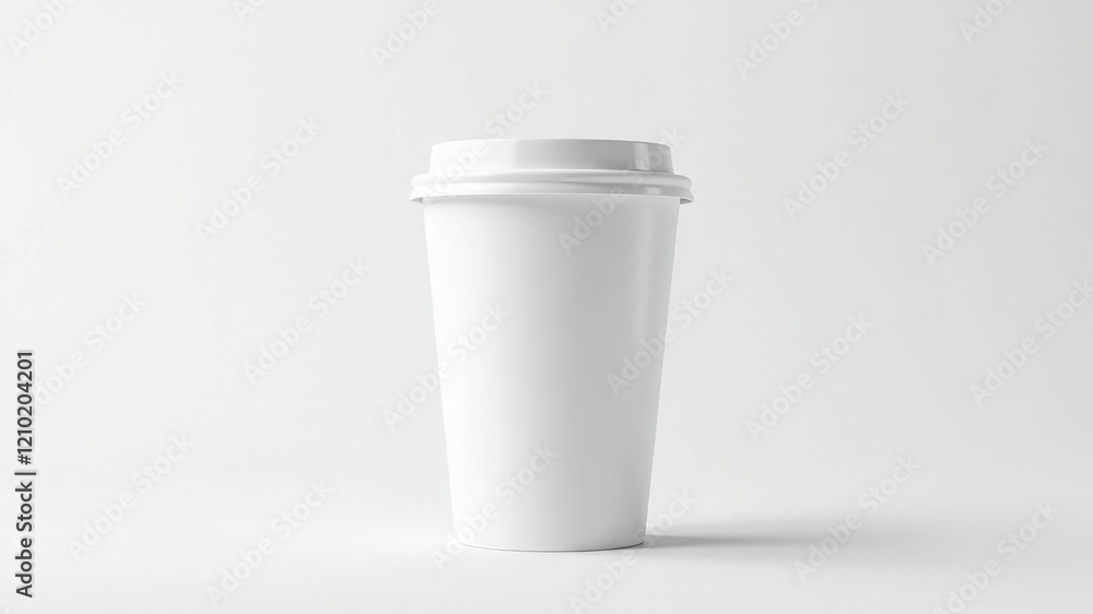 White Plastic Cup Mockup - 4K Hyperrealistic Photo White Plastic Cup Mockup - 4K Hyperrealistic Photo
