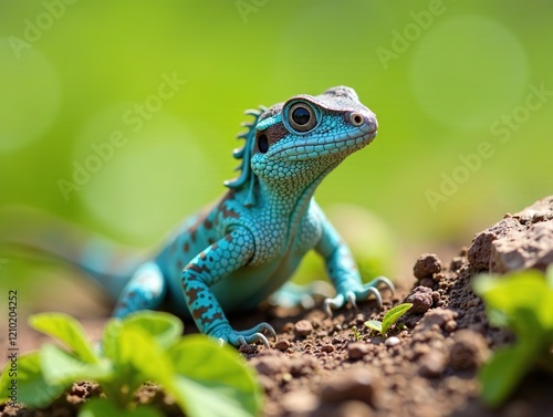 Western Fence Lizard - Sunny Meadow Portrait photo