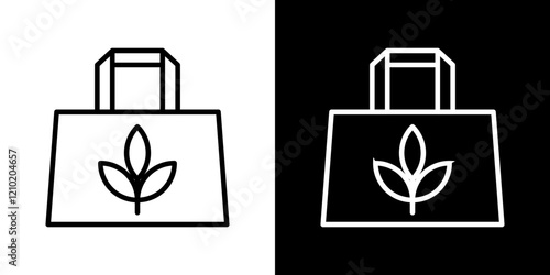 ECO bag icons collection in black and blue colors