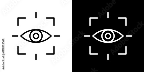 Eye tracking vector icon in thin line style