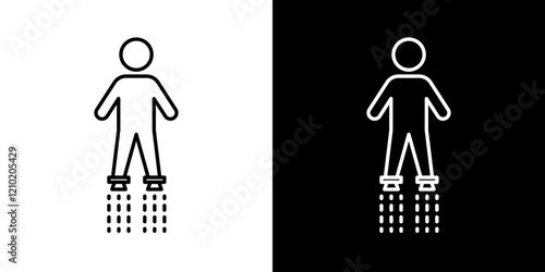 Flyboard vector icon in thin line style