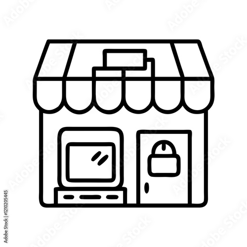 electronics store icon, electronics store line art - simple line art of electronics store, perfect for electronics store logos and icons