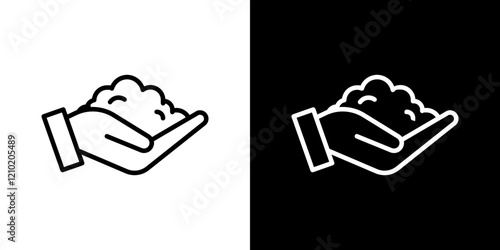 Foam icons set in black filled and stroke line style