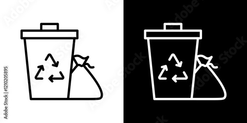 Garbage vector icon in thin line style