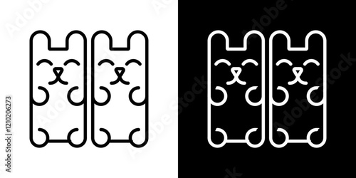 Gummy bear vector icon in thin line style
